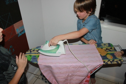 Ironing the fabric flat